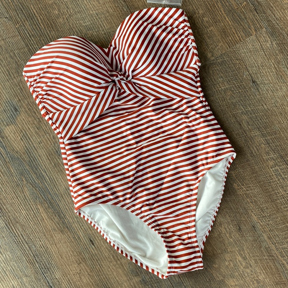 Kona Sol striped once piece swim suit